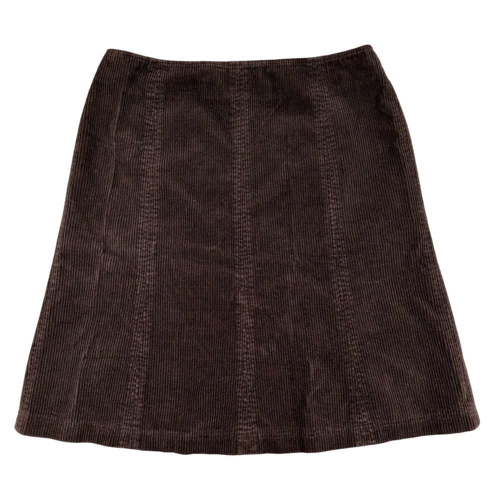 Weekend Max Mara Vintage Brown Corduroy A-Line Skirt Made in Italy Size 6 US
